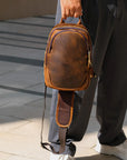 Spacious Leather Crossbody Bag | Salvion
