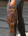 Spacious Leather Crossbody Bag | Salvion