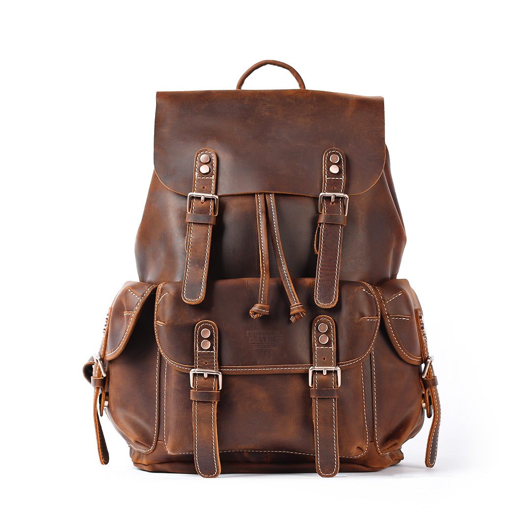 brown leather backpacks Men’s Backpack — Full-Grain Leather, Brown