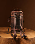 Handcrafted Umber Mini Vintage Leather Backpack for men