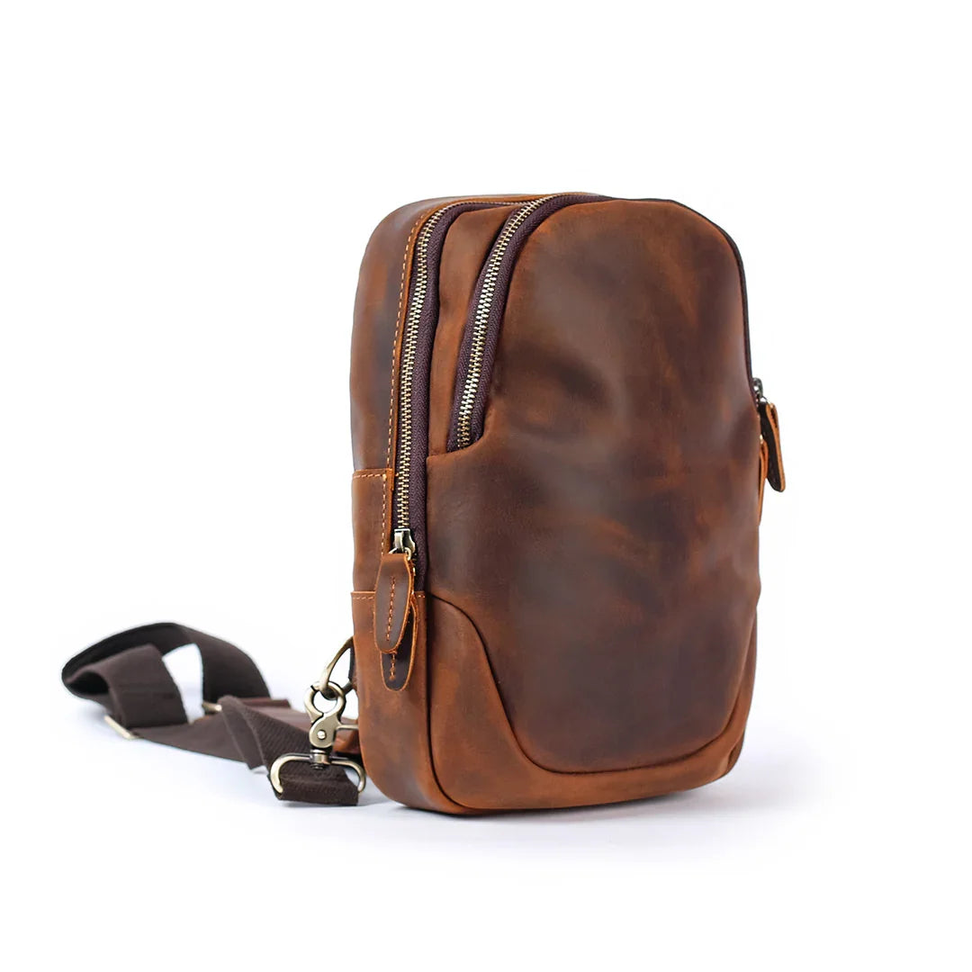 Spacious Leather Crossbody Bag | Salvion