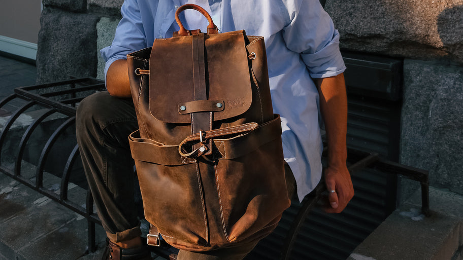 buy travel leather backpack, buy vintage leather backpack