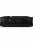 Classic black full-grain leather briefcase base with stitched edges and natural leather folds