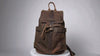 Brown leather backpack, handcrafted from premium Crazy Horse leather, stylish and durable for everyday use