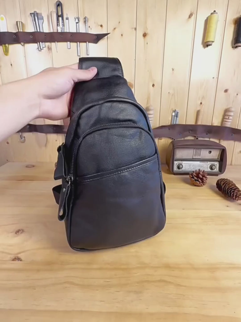 Review of Silvaris full-grain leather black crossbody sling bag
