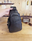 Review of Silvaris full-grain leather black crossbody sling bag